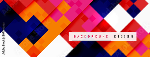 Create a vibrant background design using colorful rectangles, triangles, and shades of purple. Experiment with magenta and violet tints to add artistic flair to your flooring project