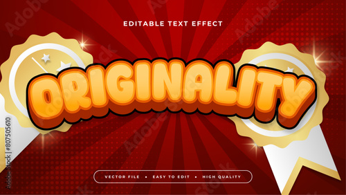 Orange gold and red originality 3d editable text effect - font style