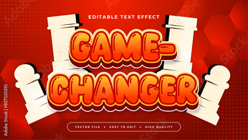 Red orange and white gamechanger 3d editable text effect - font style photo