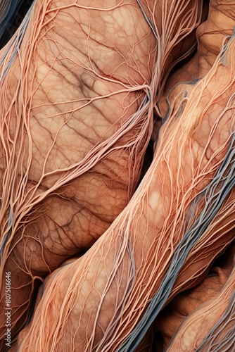 Intricate network of human muscle fibers photo