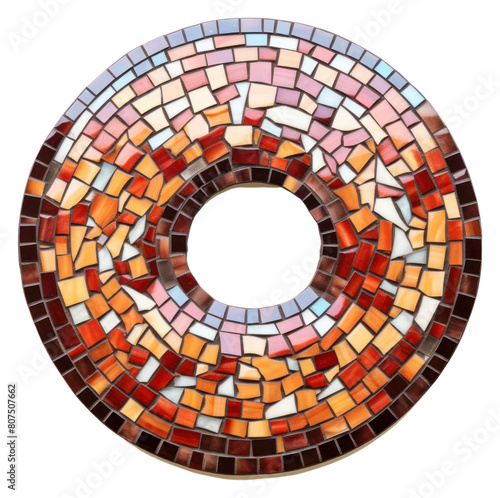 Mosaic tiles of donut art chandelier pattern.