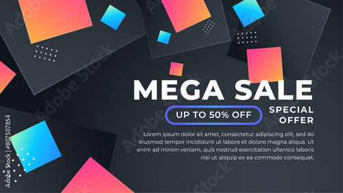 Colorful vector gradient abstract sale background with geometric shapes elements. For background presentation, background, wallpaper, banner, brochure, web layout, and cover