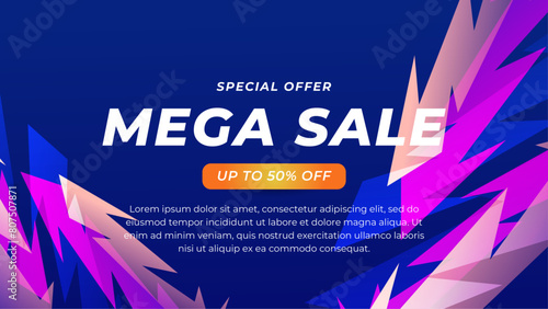 Blue pink and purple violet vector abstract simple gradient sale background with geometric shapes. For business banner, formal backdrop, prestigious voucher, luxe invite, wallpaper and background