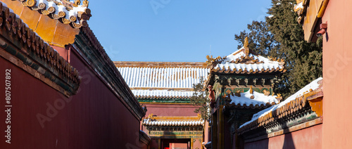 forbidden city in winter after snow photo