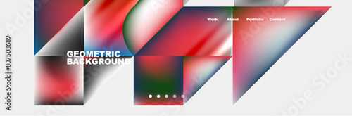 Colorful gradients with abstract geometric shapes. Vector Illustration For Wallpaper, Banner, Background, Card, Book Illustration, landing page