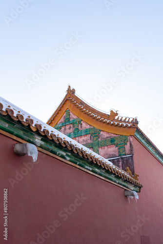 forbidden city in winter after snow photo