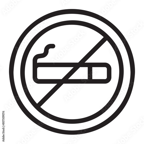 no smoke line icon