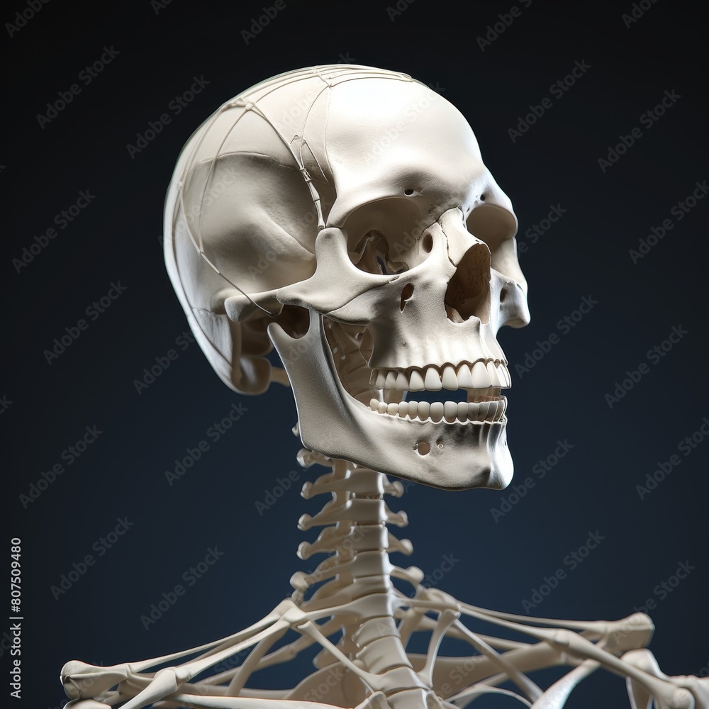 Detailed 3D model of a human skull
