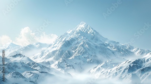 awe - inspiring mountain views under a clear blue sky with fluffy white clouds