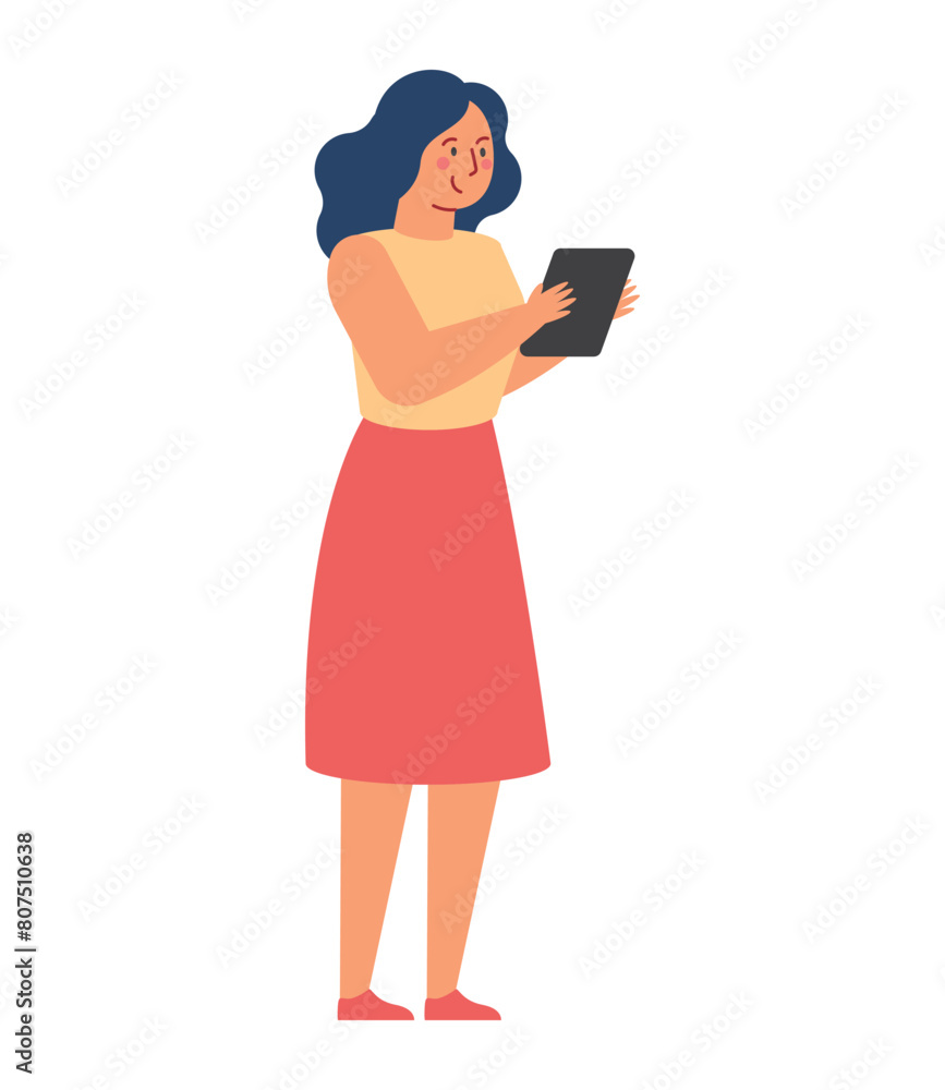 woman using ebook