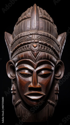 Intricate wooden tribal mask