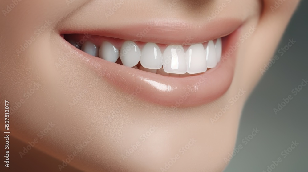 Fototapeta premium close-up of a beautiful smile with white teeth