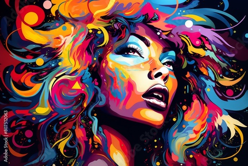 colorful abstract portrait of a woman