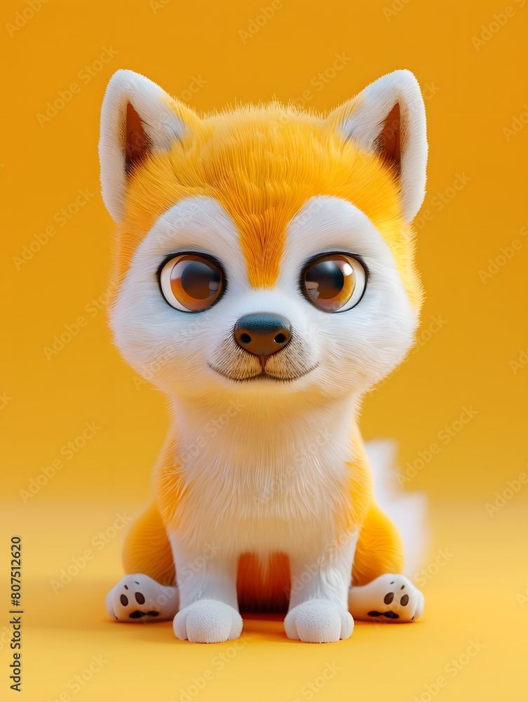 3D Cute Husky Mascot Character