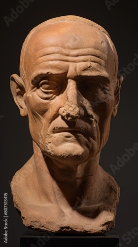 Detailed sculpted head with intense expression © Balaraw