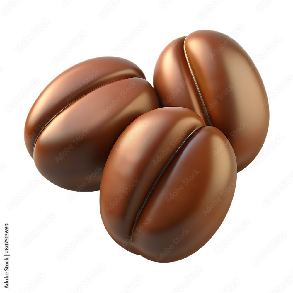 Fototapeta premium Coffee beans on a transparent background promoting its enjoyable taste and amazing aroma