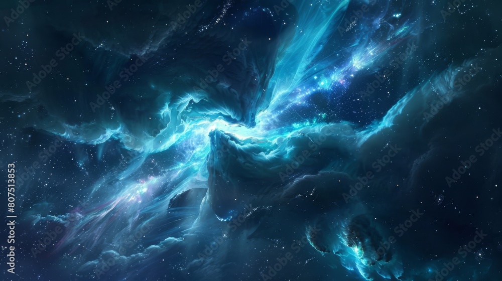 A celestial dance of light and color in the cosmic abyss A celestial dance of light and color in the cosmic abyss