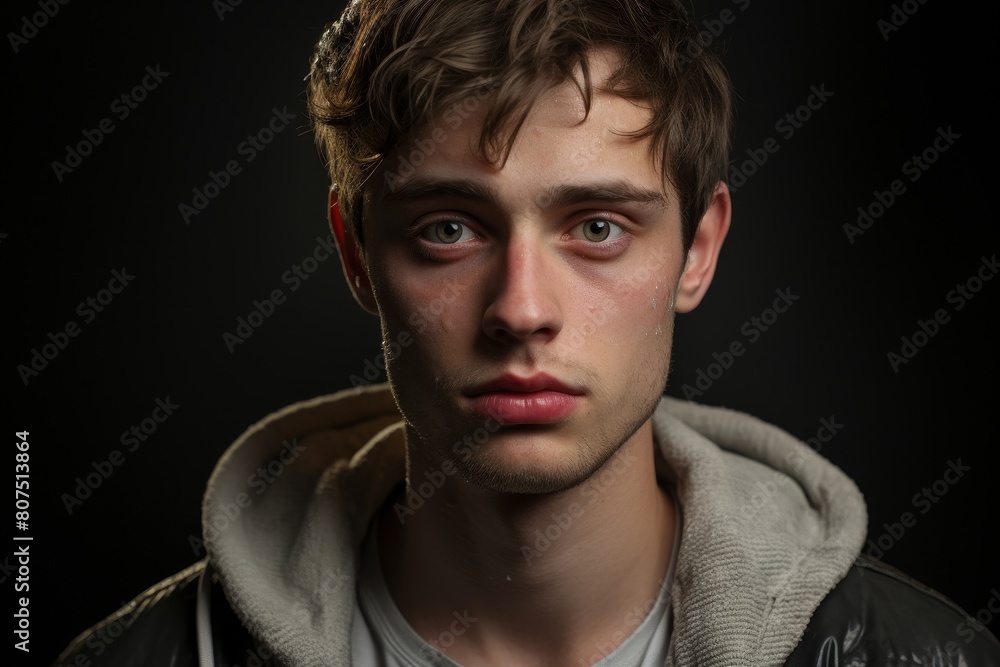 Fototapeta premium Brooding young man with intense gaze