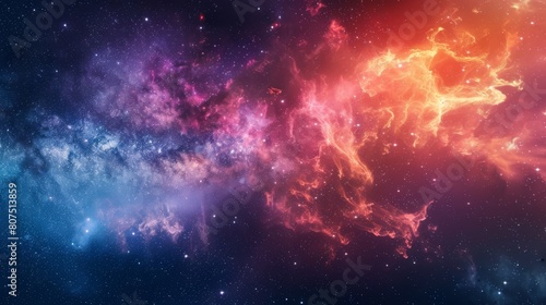A cosmic dance of color stars and nebulas in deep space