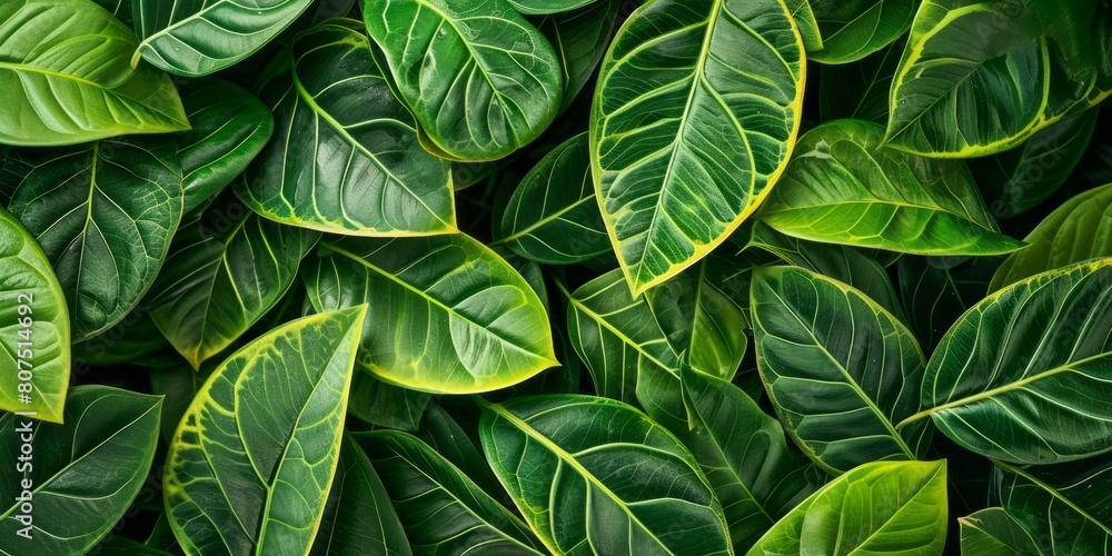 Tropical Fiddle Leaf Fig green leaves background, horizontal Top down view. close - up shot Tropical Fiddle Leaf Fig green leaves background, horizontal Top down view. close - up shot