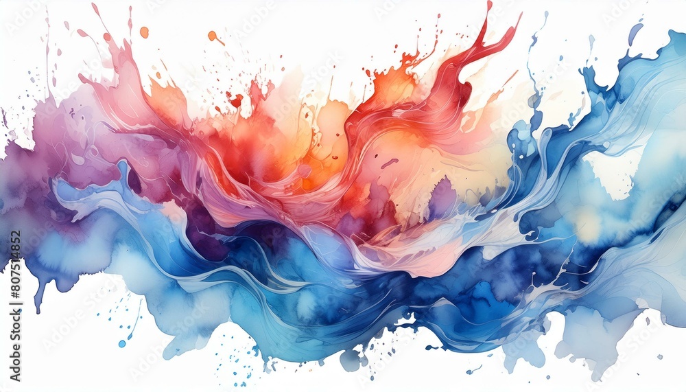 Watercolor splash isolated on white. Hand painted texture for your design Watercolor splash isolated on white. Hand painted texture for your design