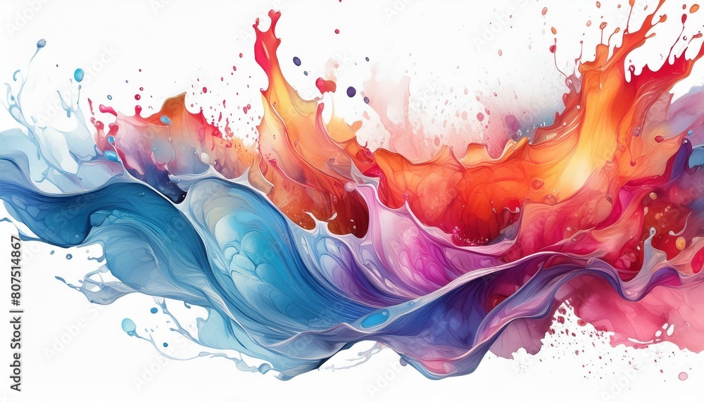 Watercolor splash isolated on white. Hand painted texture for your design