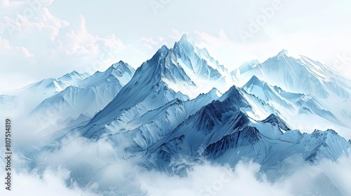 desktop backgrounds featuring mountain scenery with white and blue mountains against a blue and white sky