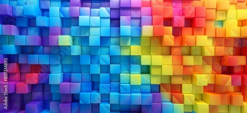 Vibrant Colorful Cubes Abstract Background