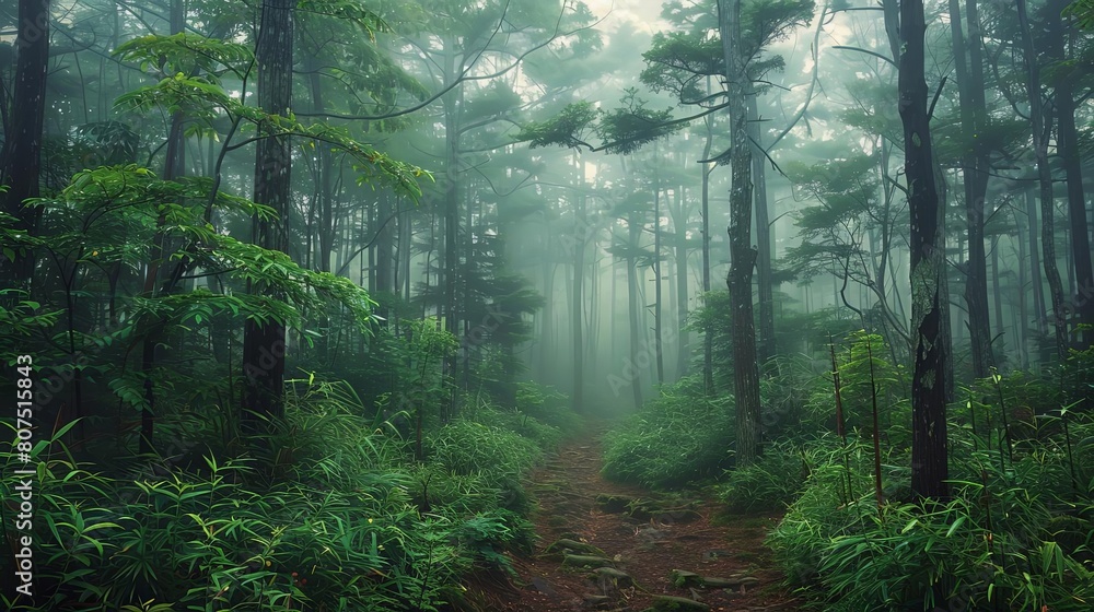 enchanting forest escapes with towering trees and a dirt path enchanting forest escapes with towering trees and a dirt path