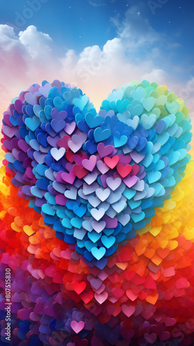  Colorful Heart Gradient Under Dreamy Sky