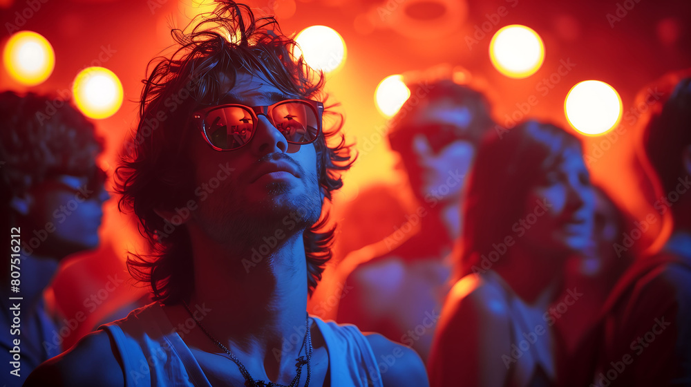Immersed in the Glow of a Music Festival