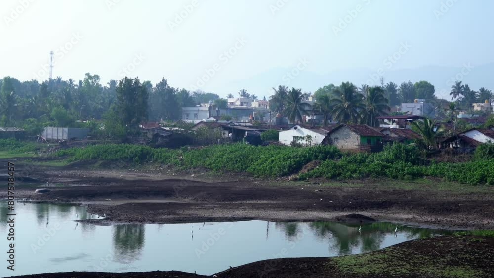 Traditional houses in village and surrounding mountains Traditional houses in village and surrounding mountains