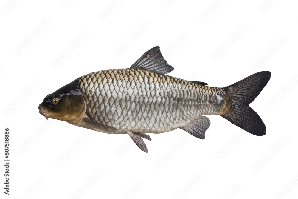 Fototapeta premium isolated fresh fish, GENERATIVE AI