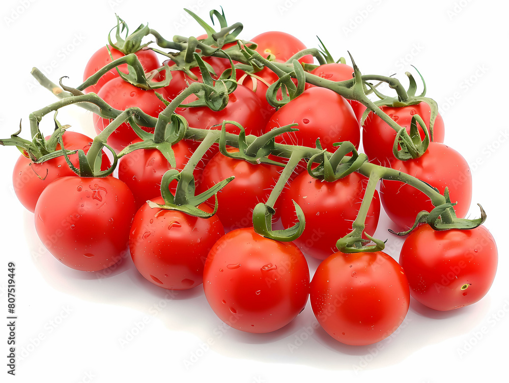 Tomato isolated. Tomato whole, half, on white background. Tomatoes with green basil leaves. Clipping path. Full depth of field. illustration Tomato isolated. Tomato whole, half, on white background. Tomatoes with green basil leaves. Clipping path. Full depth of field. illustration