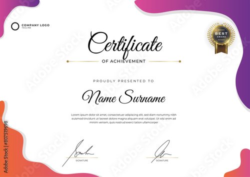 Certificate  Certificate of achievement