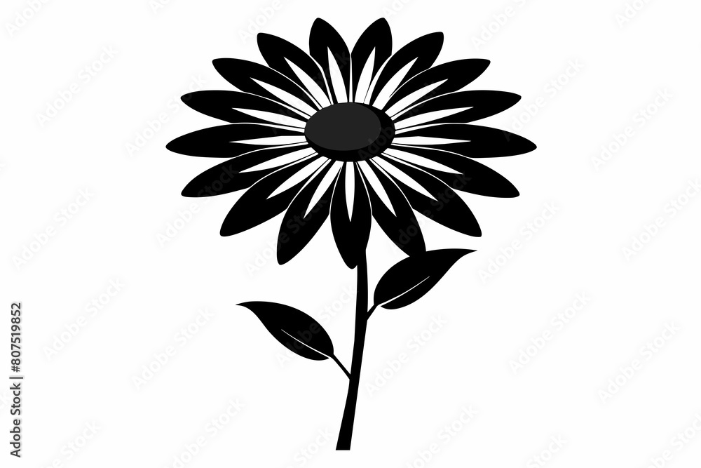 Daisy black and white flower silhouette on white background, Vector illustration, bird, icon, svg, characters, Holiday t shirt, Hand drawn trendy Vector illustration, Rose flower Daisy black and white flower silhouette on white background, Vector illustration, bird, icon, svg, characters, Holiday t shirt, Hand drawn trendy Vector illustration, Rose flower
