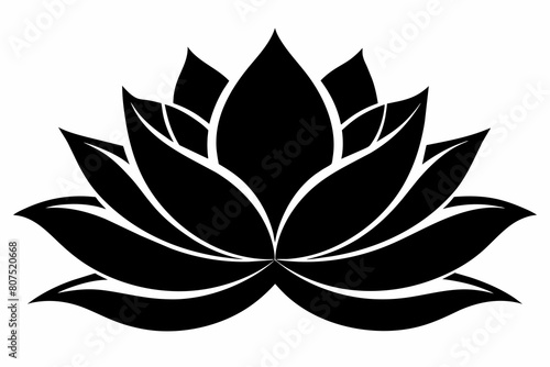 black and white lotus flower silhouette on white background, Vector illustration, bird, icon, svg, characters, Holiday t shirt, Hand drawn trendy Vector illustration, Rose flower