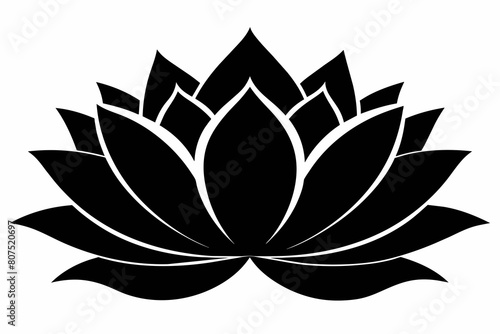 black and white lotus flower silhouette on white background, Vector illustration, bird, icon, svg, characters, Holiday t shirt, Hand drawn trendy Vector illustration, Rose flower