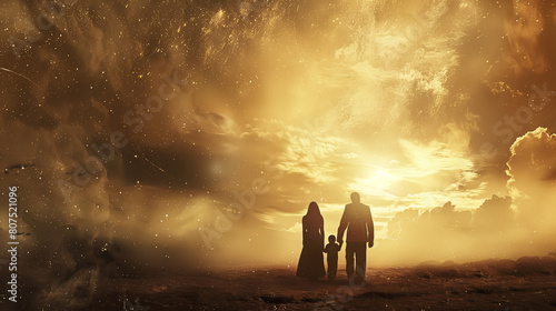 family prayer worship, religion concept 
