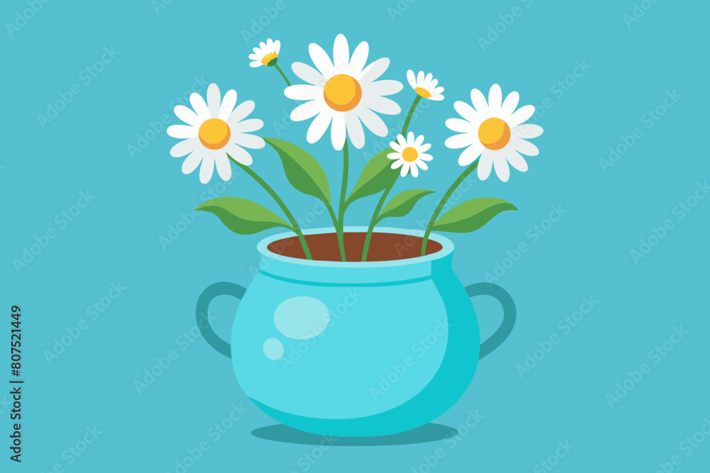Daisy flowers in pots Vector illustration on white background, silhouette, bird, icon, svg, characters, Holiday t shirt, Hand drawn trendy Vector illustration, Rose flower Daisy flowers in pots Vector illustration on white background, silhouette, bird, icon, svg, characters, Holiday t shirt, Hand drawn trendy Vector illustration, Rose flower