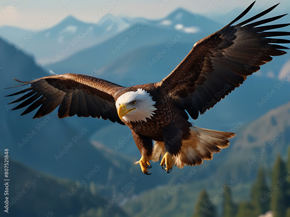 Obraz premium Inspirational Eagle American Motivational