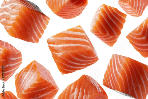 isolated salmon slices, GENERATIVE AI