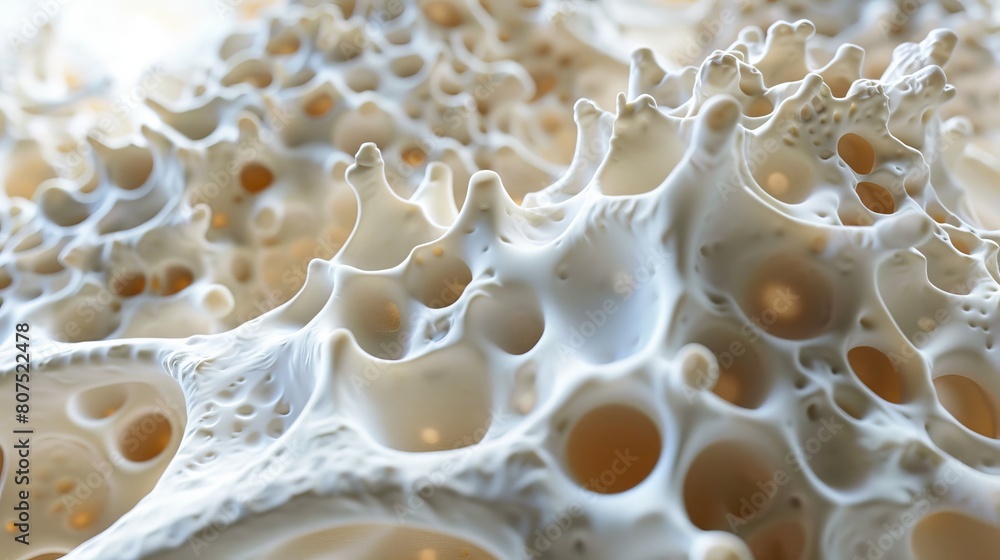 A close-up image of a white, porous material with a rough texture. A close-up image of a white, porous material with a rough texture.