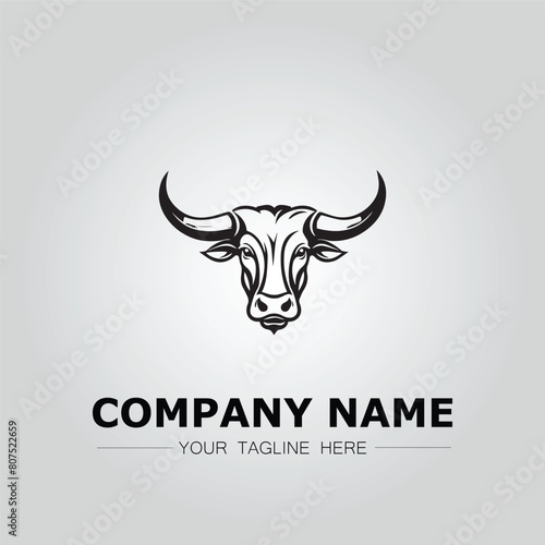 Bull Head symbol logo company vector image on the white background