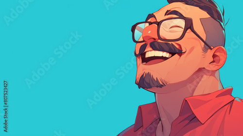 A man with glasses and a mustache is smiling