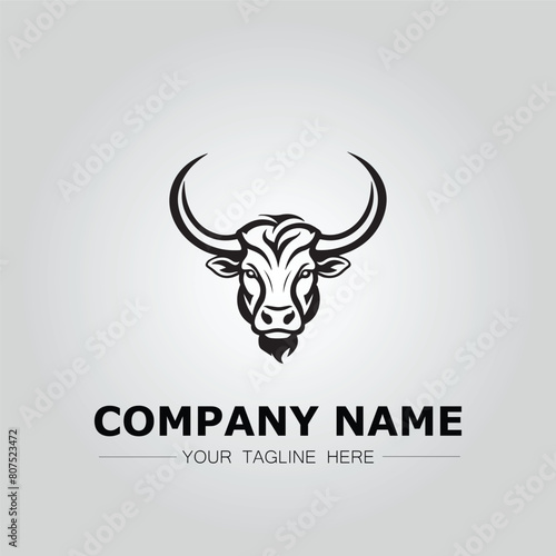 Bull Head symbol logo company vector image on the white background