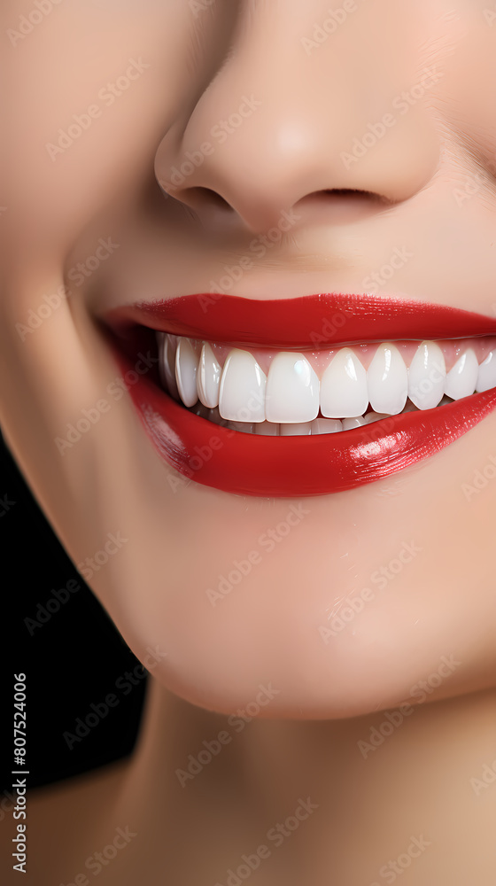 Beautiful woman's smile, white teeth Beautiful woman's smile, white teeth