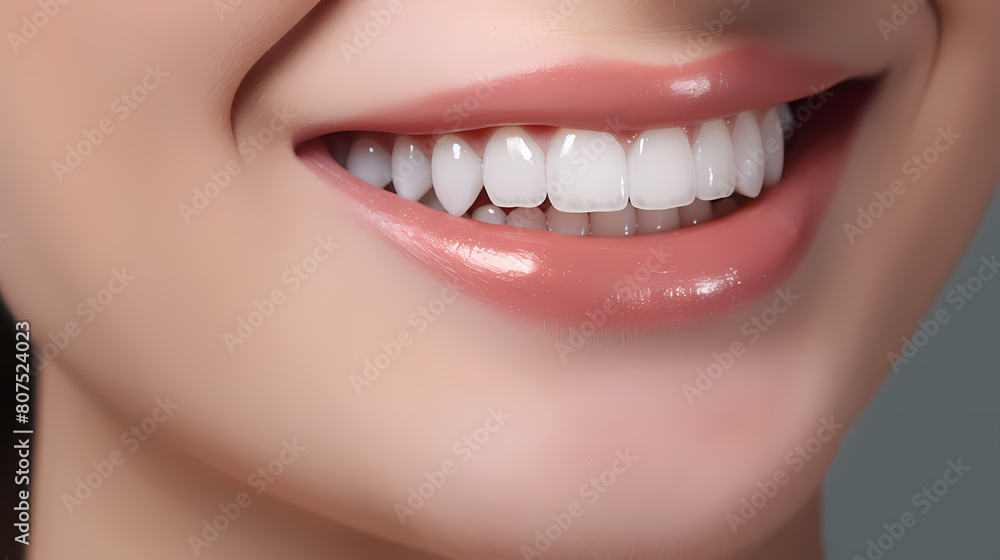 Obraz premium Beautiful woman's smile, white teeth