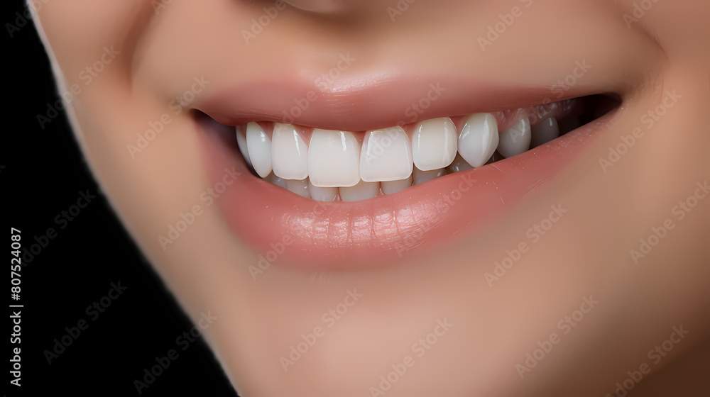 Beautiful woman's smile, white teeth Beautiful woman's smile, white teeth