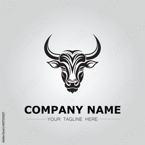 Bull Head symbol logo company vector image on the white background
